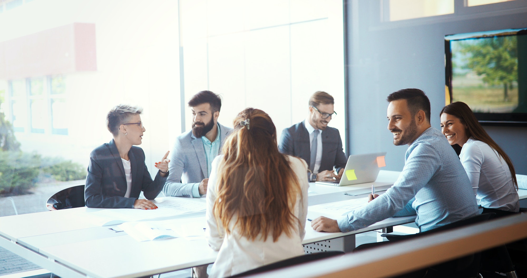 Business people working at modern business office